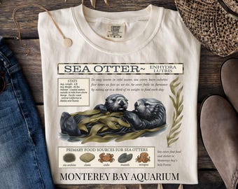 Monterey Bay Aquarium Otter Shirt, Comfort Colors Sea Otters Tee, Otter Lover Gift, Otter Coastal Aesthetic Top, Oceancore Graphic T-shirt