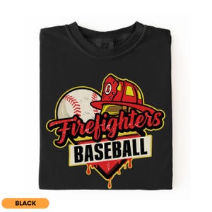 Camiseta de béisbol de bomberos, camiseta para el día del partido, atuendo familiar a juego, regalo unisex para fanáticos del béisbol, camiseta de mascota deportiva para el tailgater