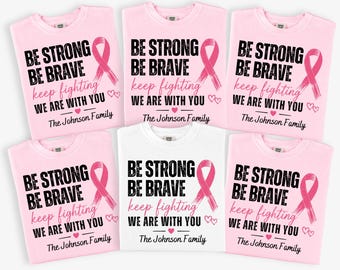 Custom Name Breast Cancer Support Shirt, Personalized Cancer Awareness Team Tee, Comfort Colors Pink Ribbon Fight Cancer Shirt,Survivor Gift