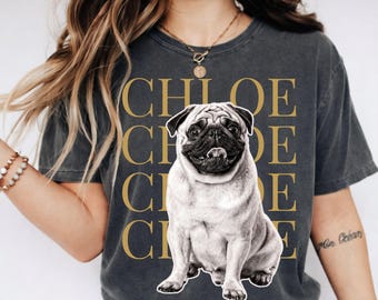 Custom Pet Photo & Name Shirt,Personalized Comfort Colors Dog Shirt,Custom Pet Picture Tee,Dog Mom Gift, Cat Lover Gift,Memorial Pet Shirt