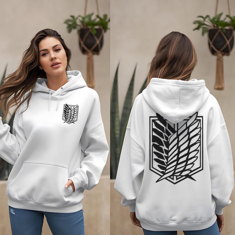 attack on titan sweatshirt white