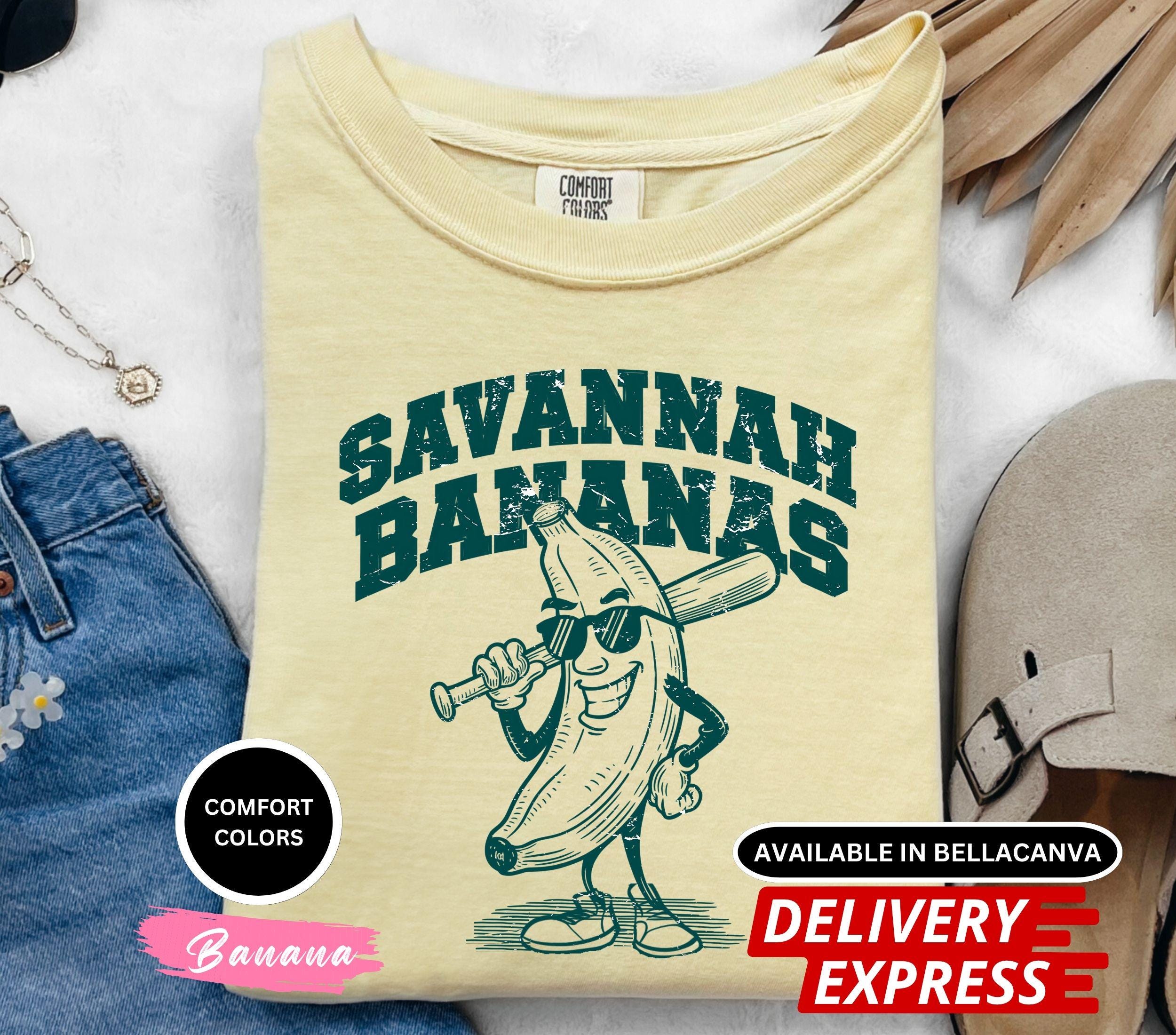 Comfort Colors Lets Go Bananas Shirt, Cute Matching Banana Baseball T-shirt, Green Youth Savannah Graphic Tee, Unisex Baseball Banana Tshirt