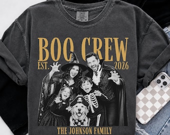 Custom Photo Halloween Shirt,Personalized Boo Crew Tee,Custom Picture Shirt,Spooky Season Gift, Comfort Colors Family Squad Shirt,Fall Shirt