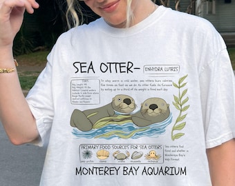 Monterey Bay Aquarium Otter Shirt, Comfort Colors Sea Otters Tee, Otter Lover Gift, Otter Coastal Aesthetic Top, Oceancore Graphic T-shirt