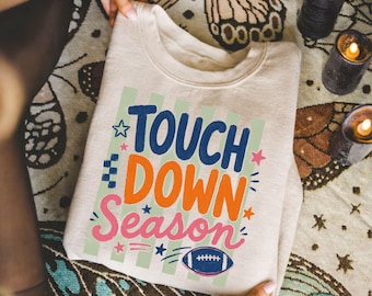 Touch down Season Sweatshirt, Football Gameday, Team Spirit Crewneck, Football Lover Gift, Sport Mama Shirt, Senior Football Mom Sweatshirt