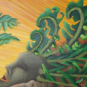 Metallic Giclee Paper Print of Original Painting Breathe In The Light - Faerie Folk Portrait