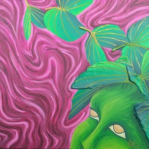 Metallic Giclee Paper Print of Original Art &#39;The Leafercon&#39; Faerie Folk Portrait