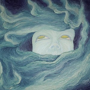 Metallic Giclee Paper Print of Painting Emergence - Original Faerie Folk Portrait