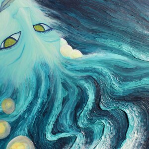 Metallic Giclee Paper Print of Original Art &#39;Orisha of the Seas&#39; Faerie Folk Portrait