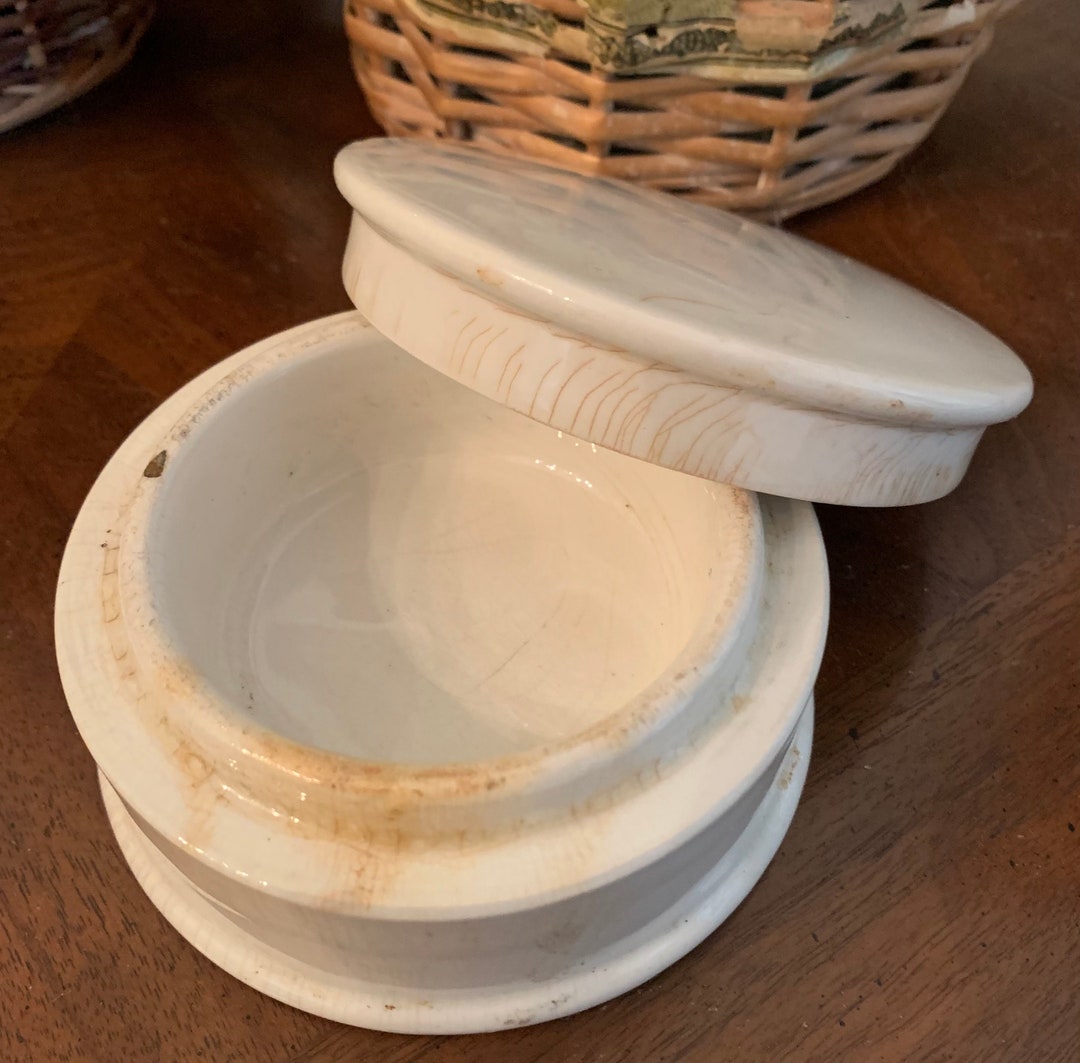 Antique English Ironstone Meat Paste Pot With Lid Plain With Etsy