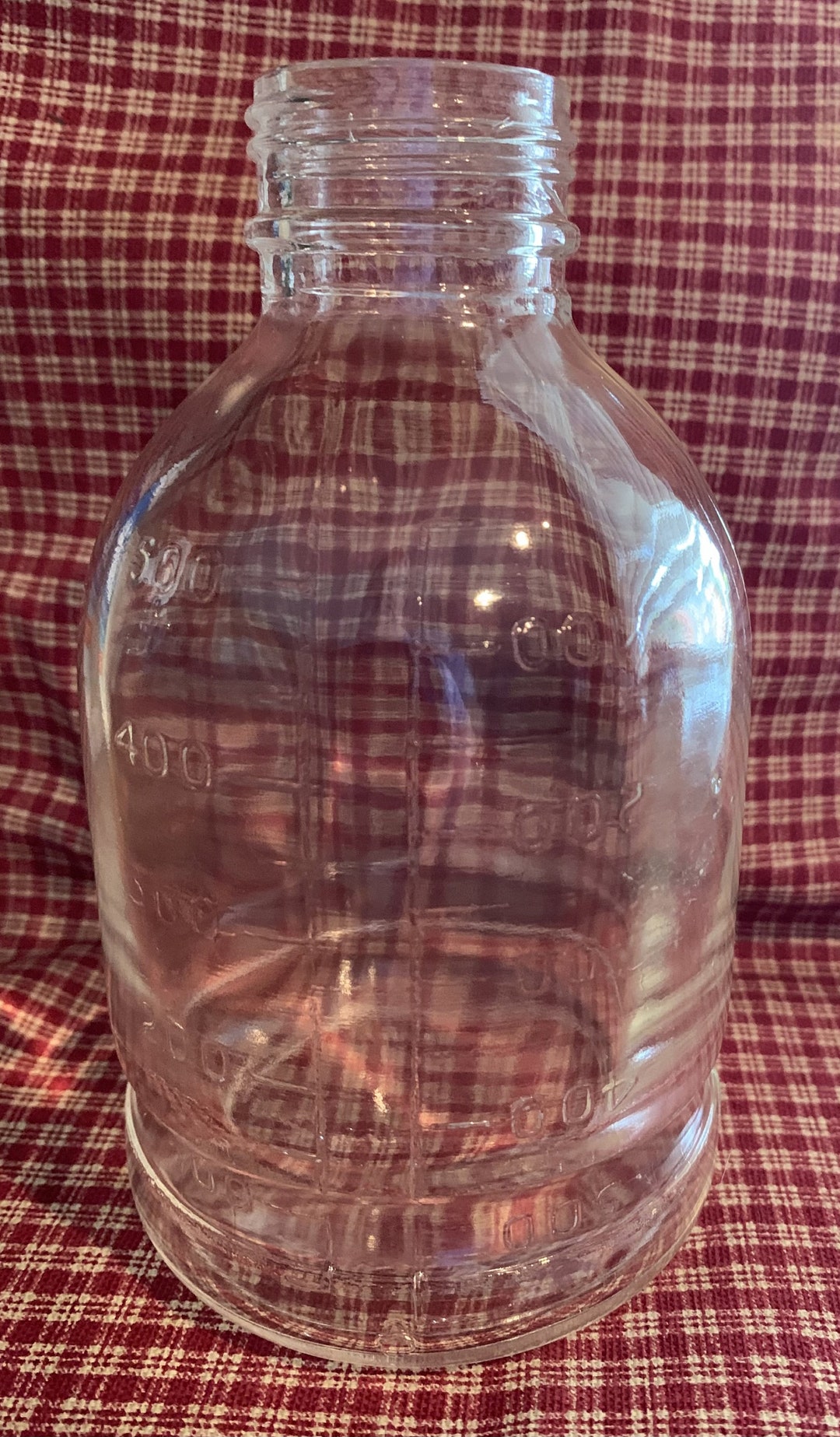 Antique Vintage Clear Glass IV Bottle Made in Nagykanizsa Hungary