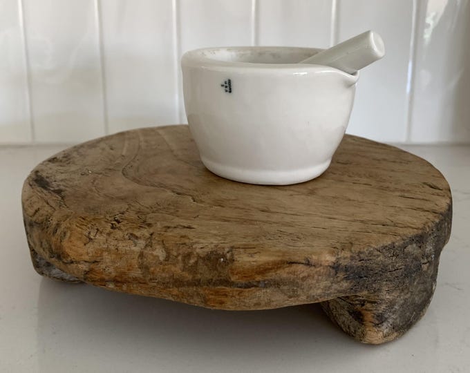 Antique Solid Round Wooden Chapati Board. Riser With Three Legs; Hand ...