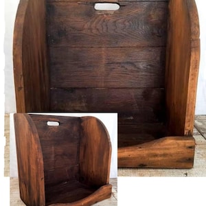 Antique French Pine Wash Box Crate: Primitive Farmhouse Decor