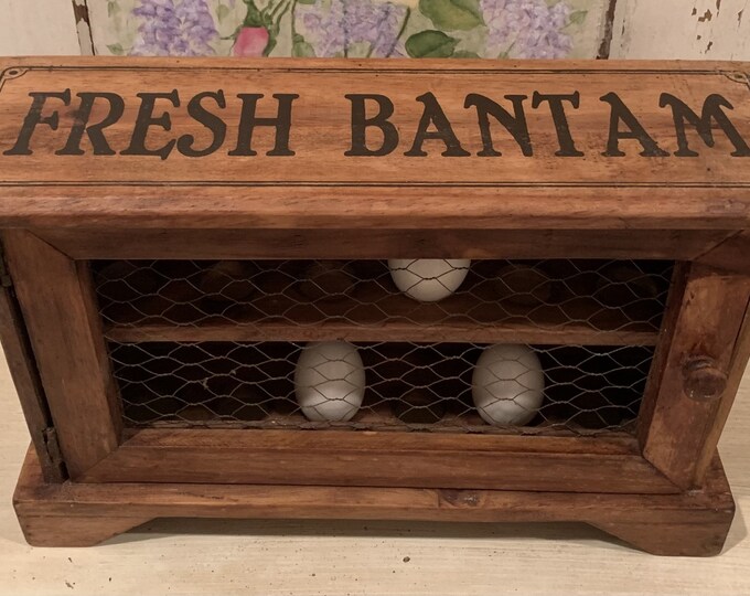 Vintage English Wooden Bantam Egg Rack, Counter Storage Cabinet ...