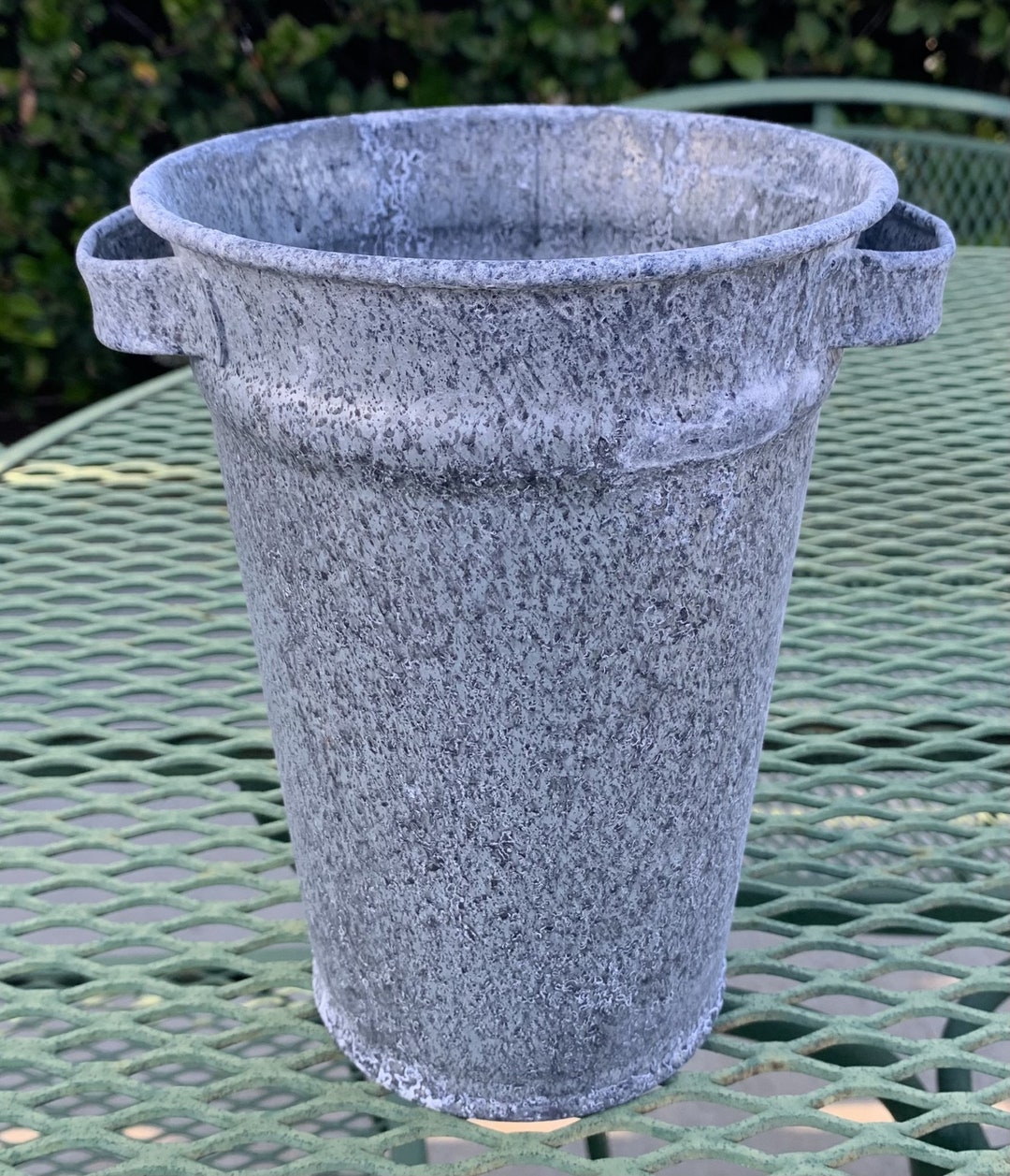 Vintage Zinc Florist Bucket With Two Handles Perfect Size for Garden