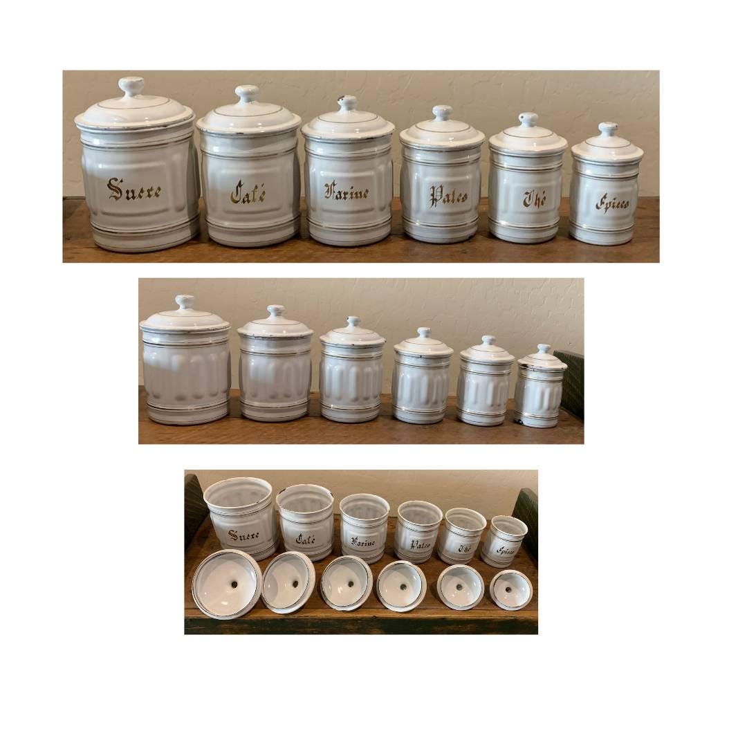Enamel Canisters - Etsy