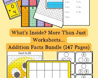 Addition Flashcards, Math Worksheets, Homeschool Printable (PDF Download)