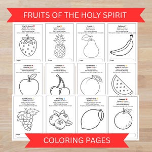Catholic Pentecost Coloring  Activity Pack,Fruits and  Gifts of the Holy Spirit,Bible Verse Tracing Worksheets,Printable PDF