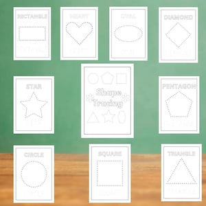 9-Page Shape Tracing Worksheets | Preschool & Kindergarten Printable, Line Tracing, Handwriting