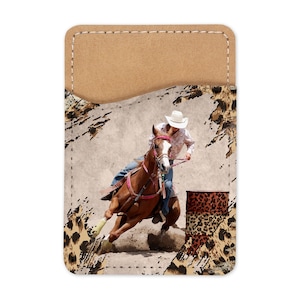 Leopard Barrel Horse Phone Wallet - Titular de la tarjeta - Monedero celular - Caddy del teléfono - Stick on Card Wallet