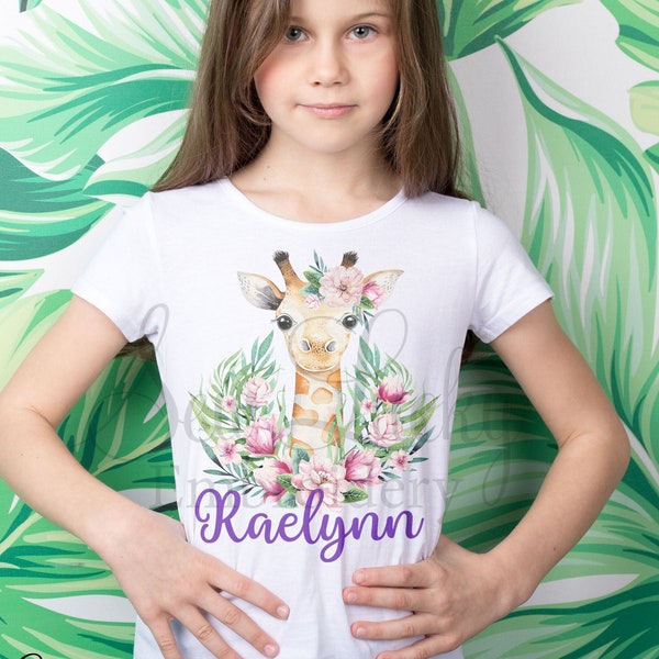 Girl Giraffe Shirt Etsy