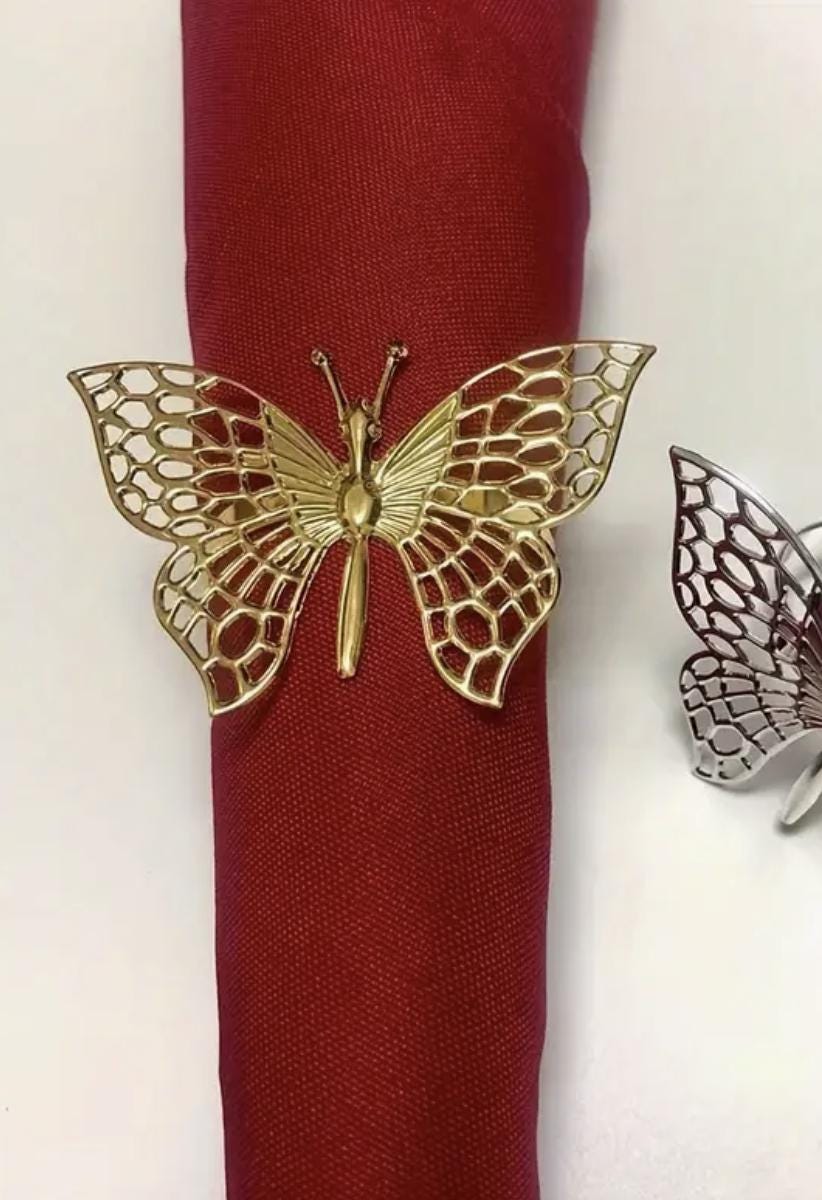 Elegant Butterfly Napkin Rings-set of 6 - Etsy