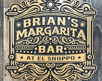 Custom wood carved Margarita Bar sign | man cave sign | garage decor | custom gift | wall decor | wall art | margarita