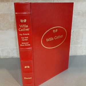 Vintage 1995 Willa Cather My Antonia, The Troll Garden, Selected Short Stories, Dorset Press, Red with Gold Print, Gilt Edges, Satin Ribbon