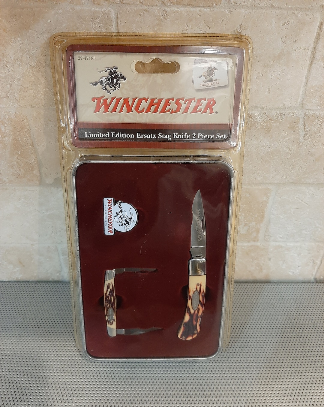 Vintage Winchester Limited Edition 2004 Ersatz Stag Knife Pocket Knife