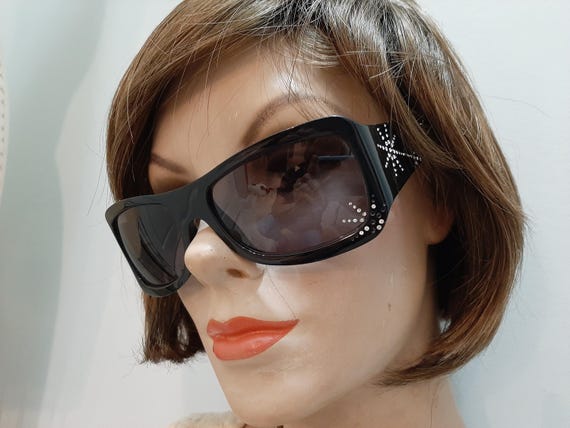 Vintage Dior SPIDIOR 2 Sunglasses – Black Chunky Crystal Y2K - Etsy
