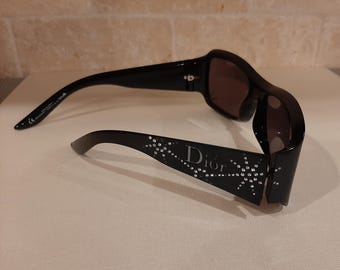小物 Dior Sunglasses stone Black archive y2k Vintage Dior SPIDIOR 2 Sunglasses – Black Chunky Crystal Y2K - Etsy