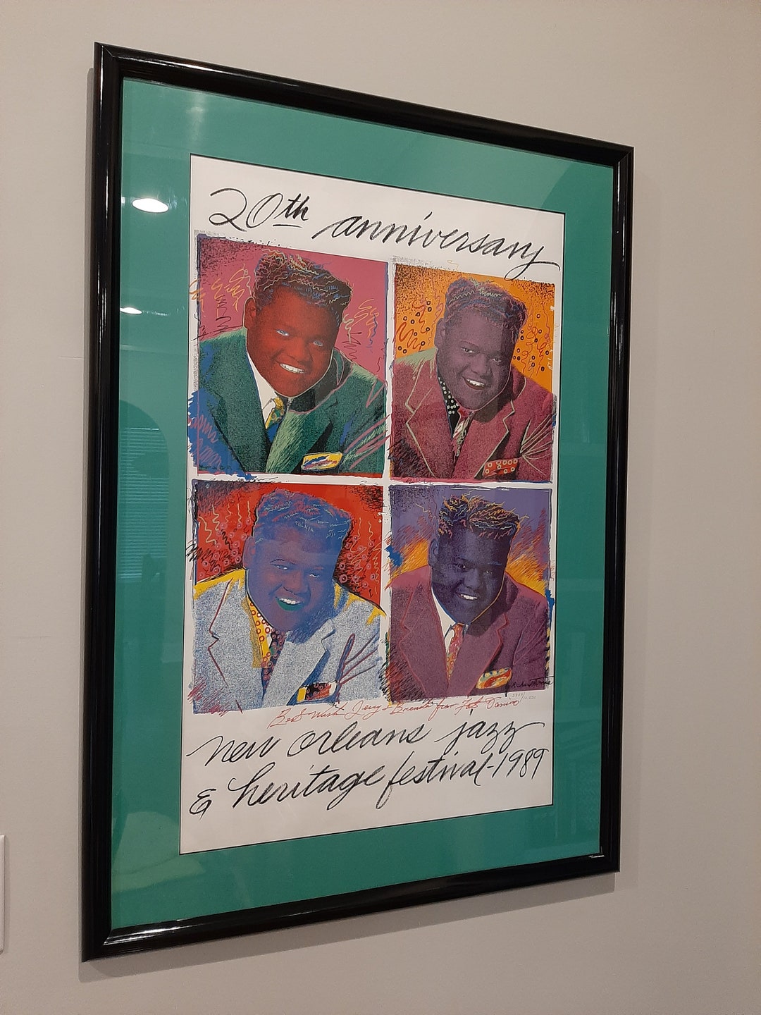 Vintage 1989 New Orleans Jazz Fest Poster by Richard Thomas SIGNED