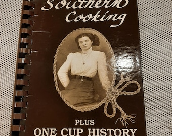 Southern Cooking Plus One Cup History Cookbook Lorine Hendricks SIGNED Georgia 1992