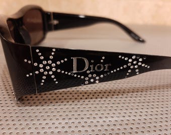 Vintage Dior SPIDIOR 2 Sunglasses – Black Chunky Crystal Y2K - Etsy