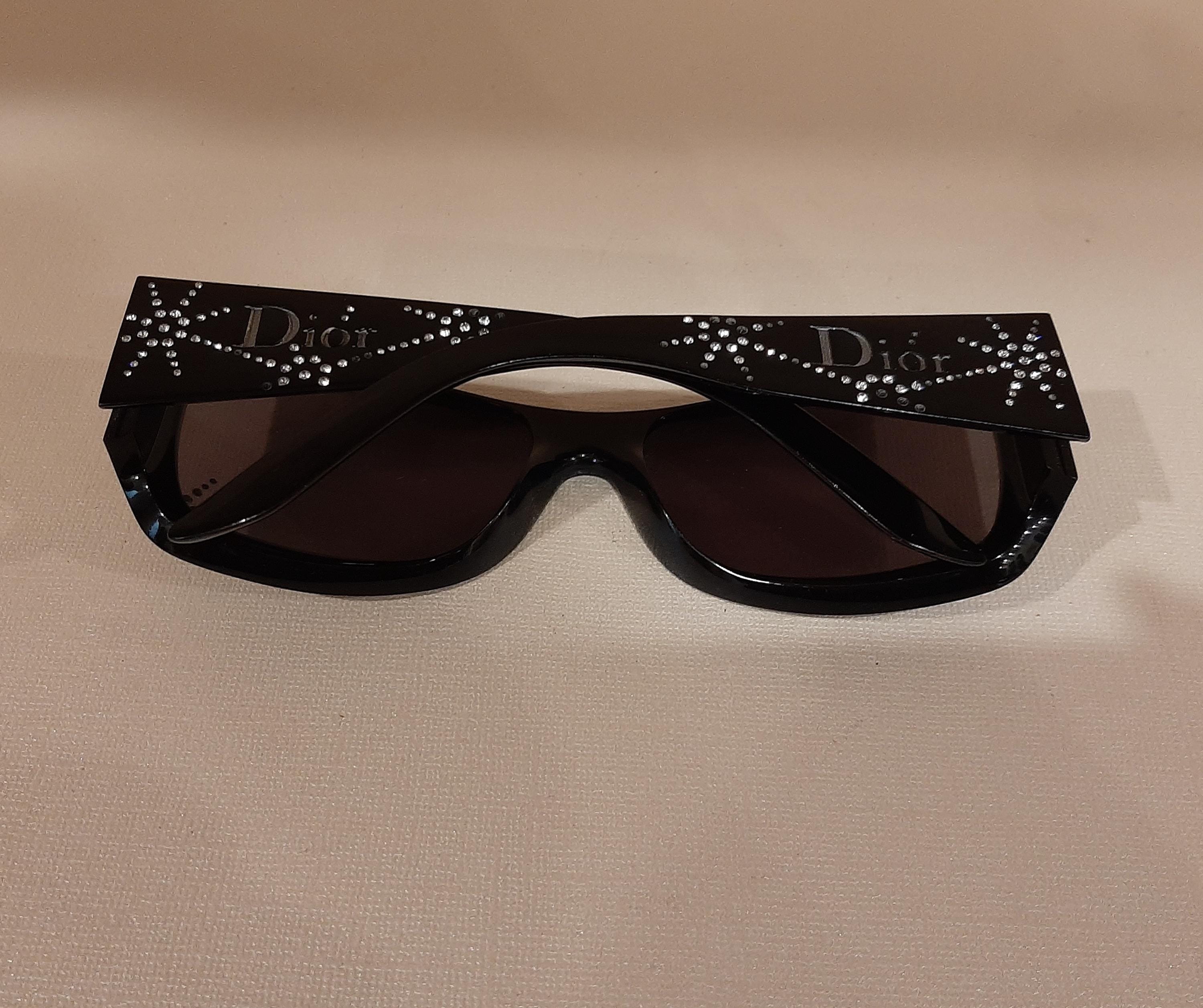 Vintage Dior SPIDIOR 2 Sunglasses – Black Chunky Crystal Y2K - Etsy