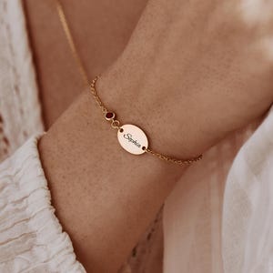 Custom Birthstone Bracelet, Personalized Initial Bracelet, Unbiological Sister Gift, Friendship Jewelry, Birthday Gift for Women