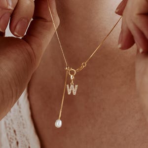 Custom Pearl Initial Necklace • Freshwater Pearl Letter Necklace • Personalized Jewelry Gift • Bridesmaid Necklace • Gift for Her