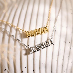 3D Bubble Name Necklace, Personalized Puffy Balloon Letter Jewelry, Custom Nameplate Pendant, Mothers Day Gift, New Mom Present