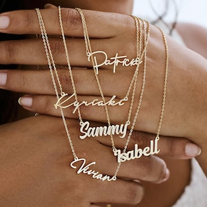 Custom Name Necklace, 18K Gold Plated Name Necklace, Personalized Name Necklace, Birthday Gift for Her, Christmas Gift, Gift for Mom