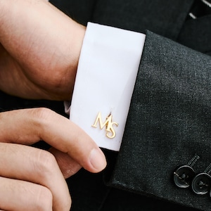 Boutons de manchette personnalisés initiales, boutons de manchette personnalisés en argent sterling, cadeau de Noël attentionné pour papa, parfaits garçons d&#39;honneur ou cadeau de fête des pères