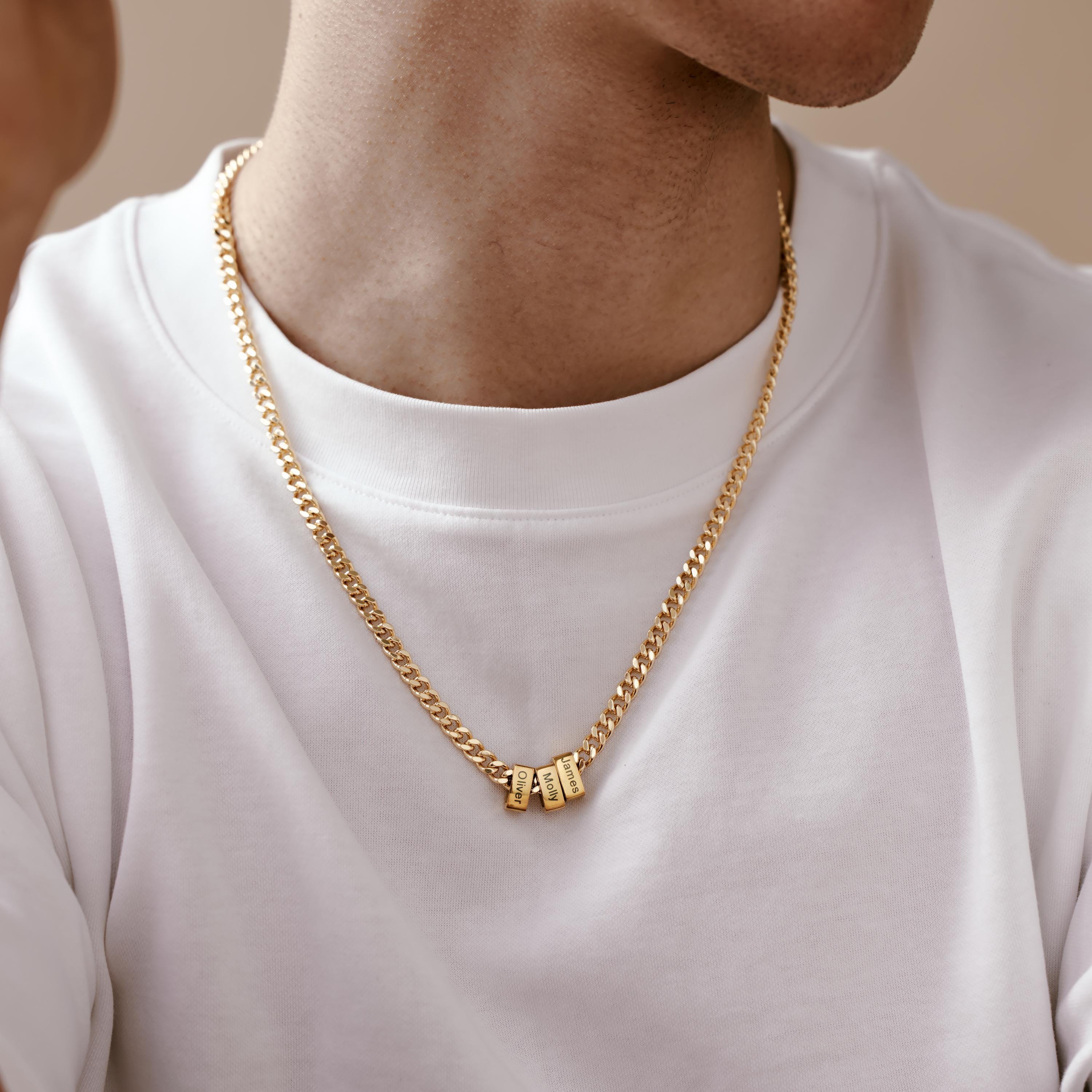 Men Name Necklace, Personalized Dad Necklace, Custom Family Name Chain, Gift for Husband, Father’s Day Gift, Kids Name Jewelry