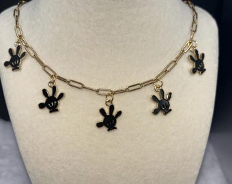 Zwarte Mickey Mouse-handschoenketting