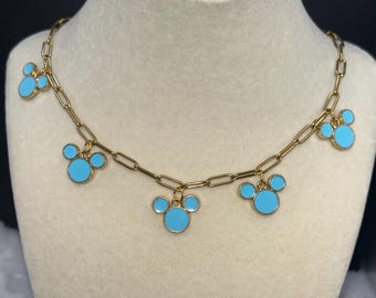 Turquoise Mickey Mouse-ketting