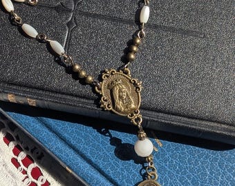 Sacred Heart Immaculate Heart Bronze Chaplet Rosary