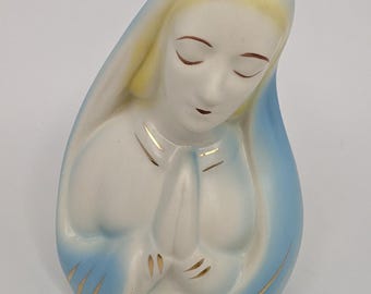 Vintage Praying Madonna Planter Vase