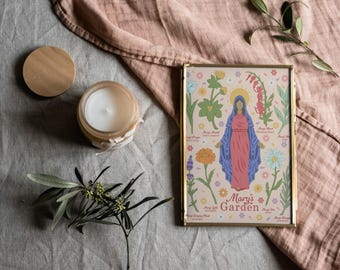 Mary's Garden Giclee Print Catholic Christian 8.5" x 11" Print