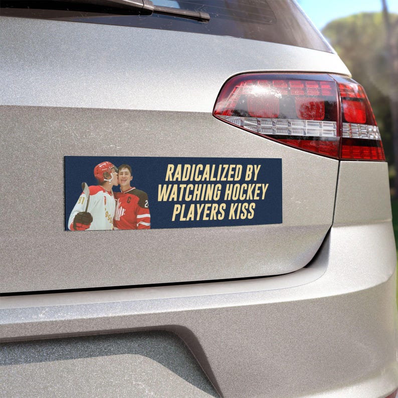 Radicalized by Watching Hockey Players Kiss Heated Rivalry Cottage Bumper Magnet | Heated Rivalry Sticker | Hockey Merch | Gay Love image 6