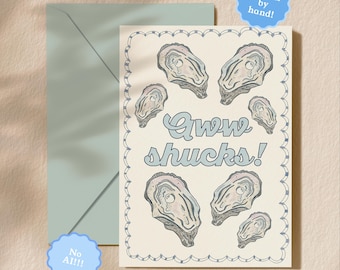 Hand Drawn Blank Inside Greeting Card | 5.5x6.5 Inch | All Occasion Card | Funny Thank You Card | Blank Greeting Card | Coastal Themed Card