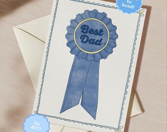 Best Dad Award Father's Day Card Greeting Card | 5.5x6.5 Inch | Blank Inside Greeting Card | Funny Dad Card | Gift for Dad | Gift from Kids