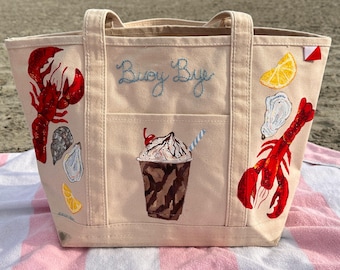Personalized Embroidered Tote Bag, Hand-Painted Custom Canvas Tote, Bridesmaid Gift Bag, Custom Tote, Personalized Gift, Bach Party Tote